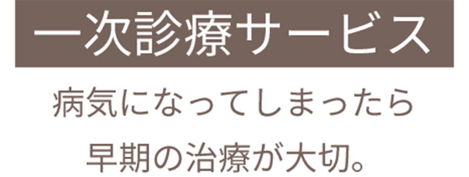 一時診察サービス 病気になってしまったら早期の治療が大切。